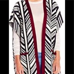 Olive and oak long tribal chevron print vest